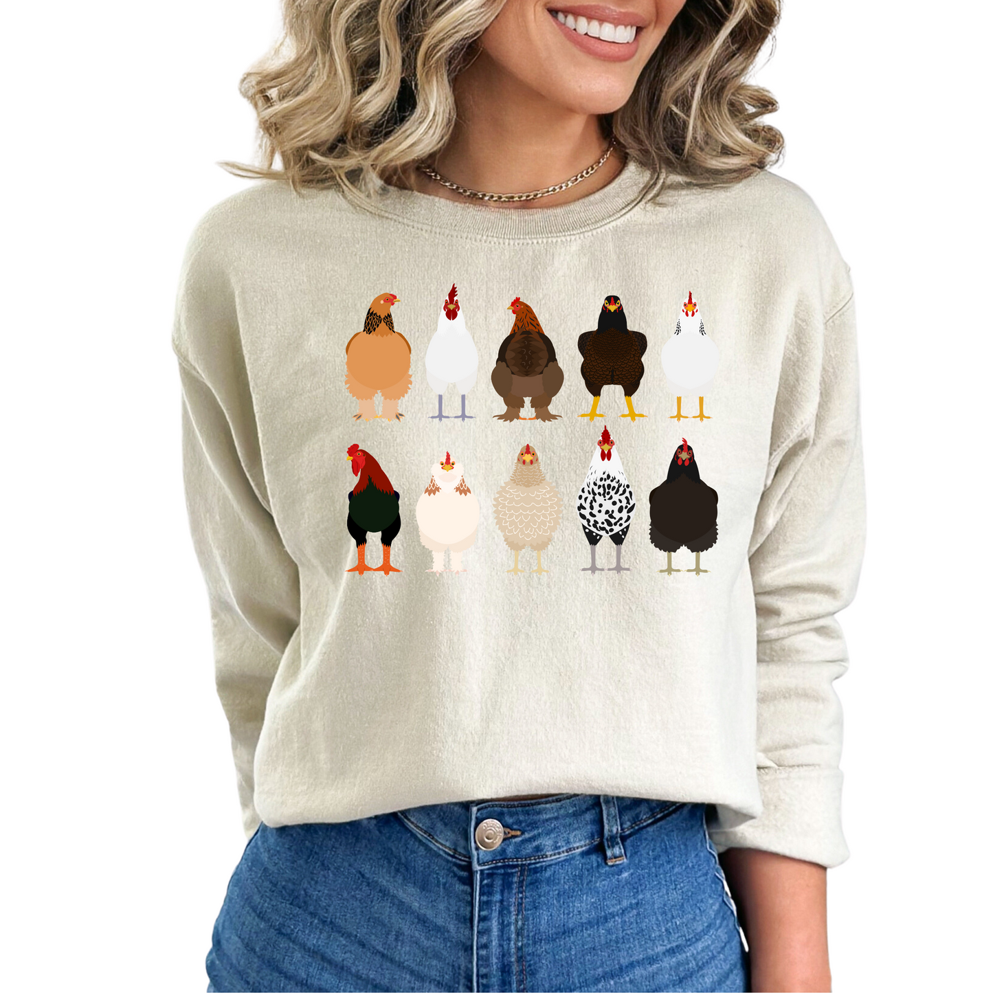 Women's Chicken Sweatshirt, Thanksgiving Sweatshirt