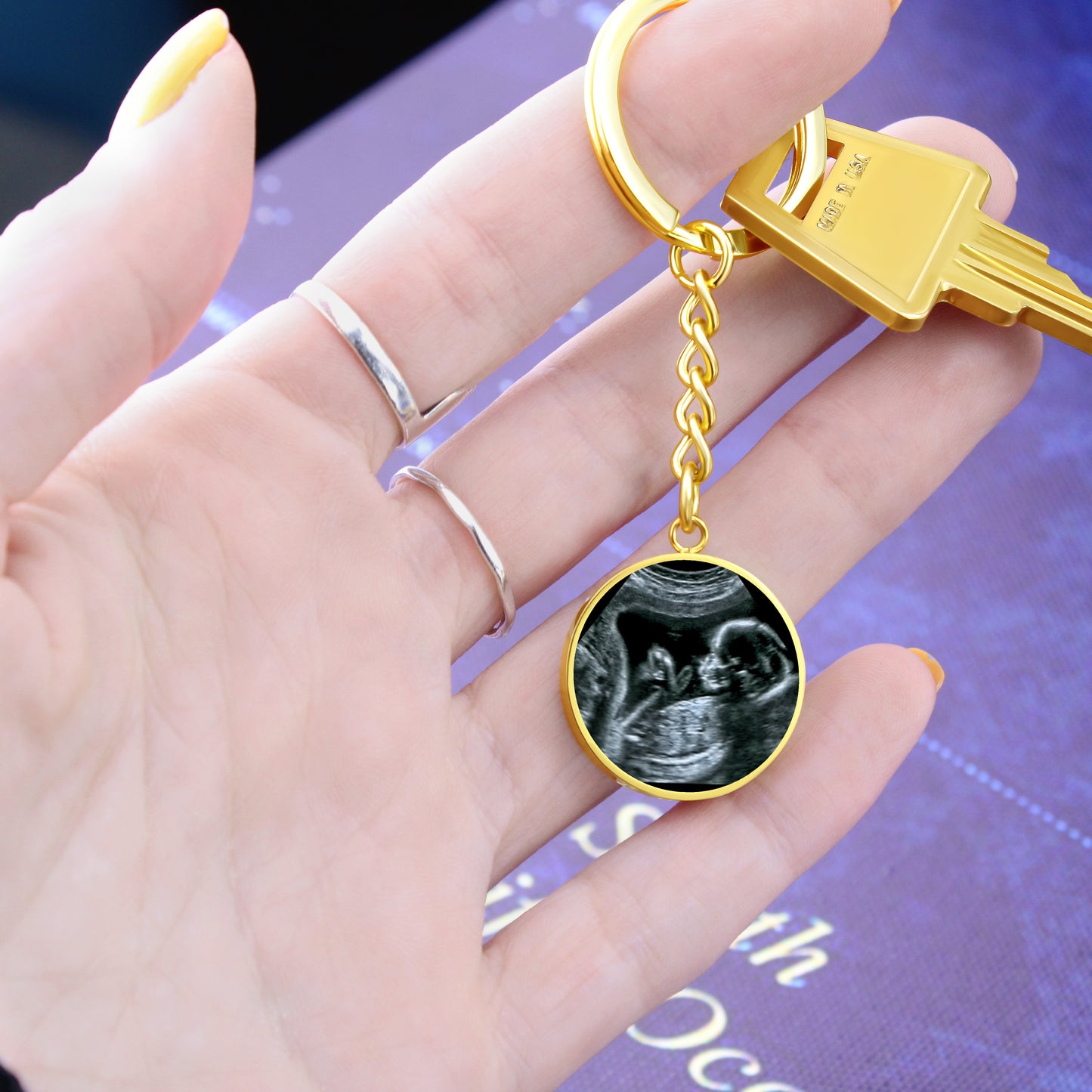 Sentimental Sonogram Photo Keychain: A Precious Gift from Your Little Miracle to Daddy