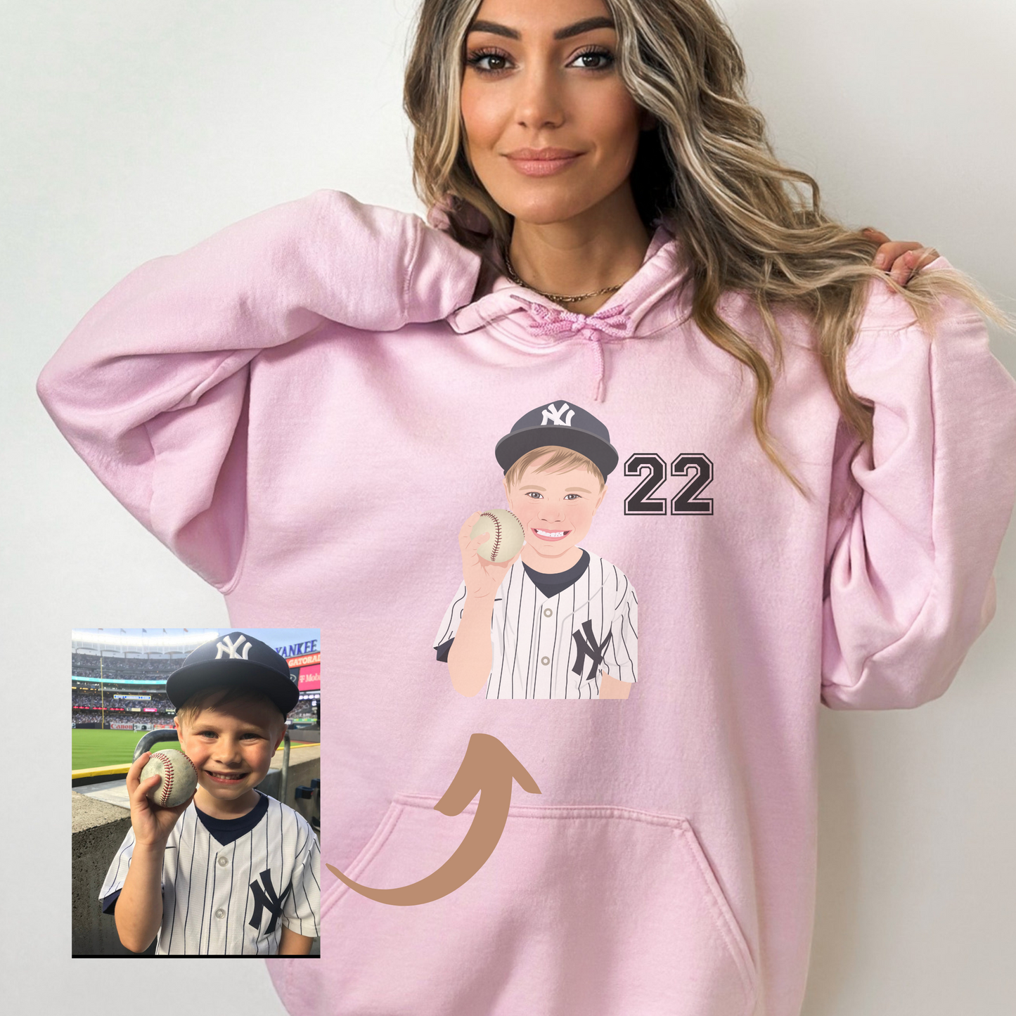 Custom Baseball Mom Hoodie Sweatshirt