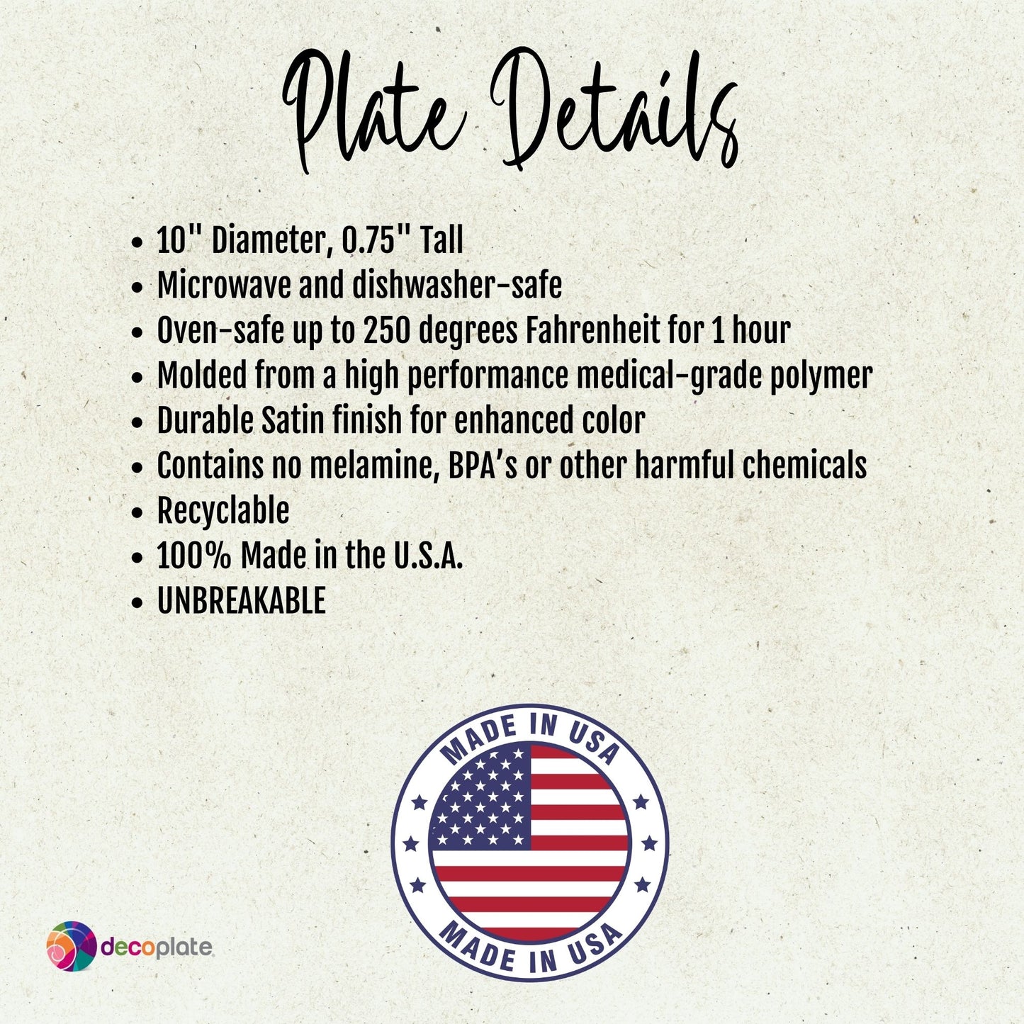 Giving Plates for Sharing - Unbreakable - Dishwasher Safe
