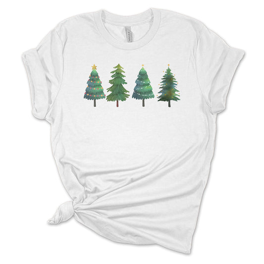 Christmas Trees Shirt, Christmas Shirts for Women, Christmas Tee, Shirts for Christmas, Holiday Tee, Cute Christmas T-Shirt, Holiday Party - Mardonyx T-Shirt White / S