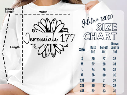 Unisex Jeremiah 17:7 Floral Sweatshirt, Christian Scripture Sweater, Bible Verse Pullover, Casual Spiritual Clothing, Faith-Based Top - Mardonyx Sweatshirt