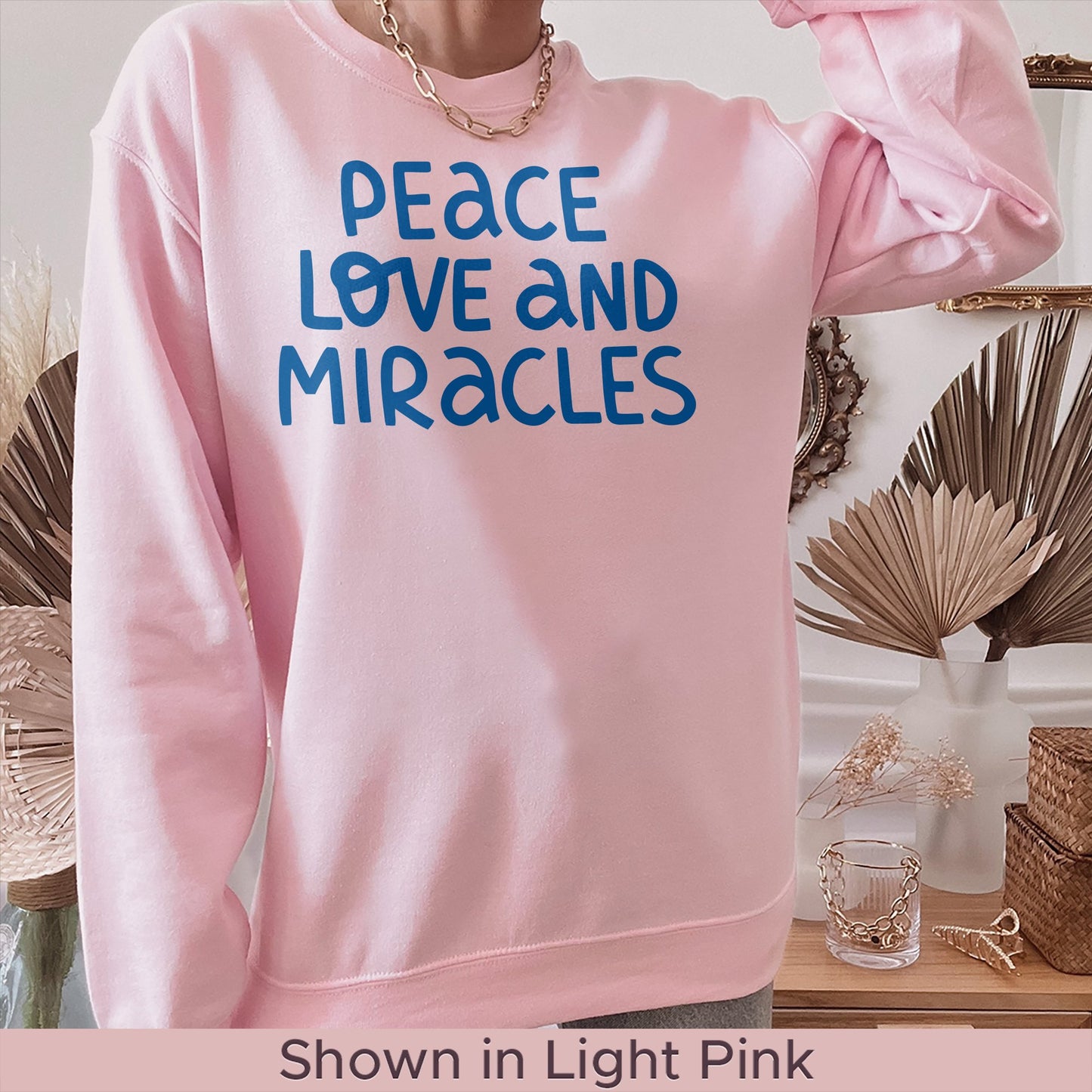 Hanukkah Sweatshirt, Peace Love and Miracles - Mardonyx Sweatshirt