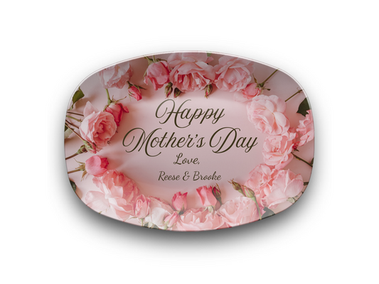 Floral Mother's Day Personalized Platter - Gift for Mom Grandmother Nana, First Mother's Day