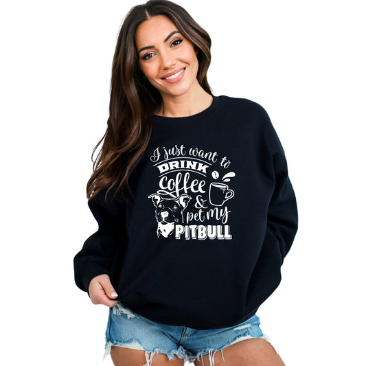 Funny Pitbull Coffee Lover Sweatshirt - Mardonyx Sweatshirt S / Black