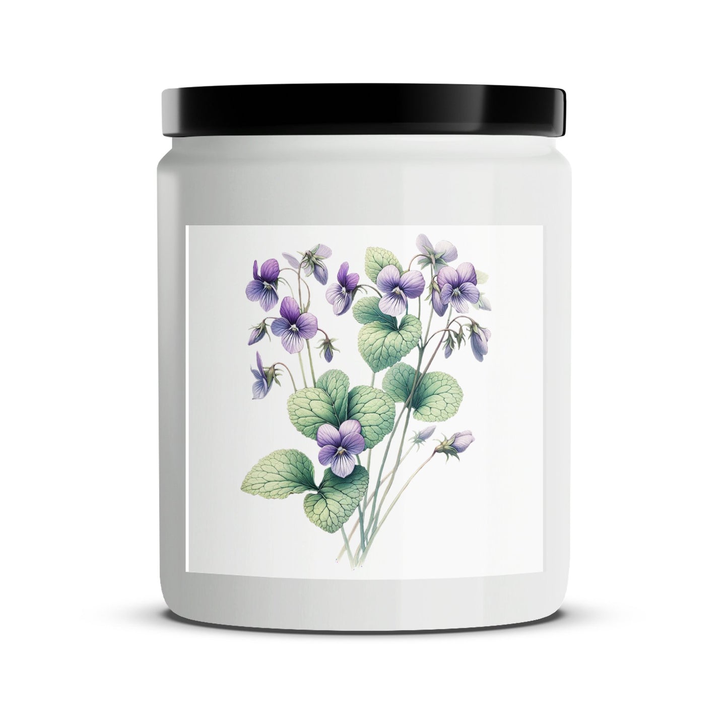 Botanical Violet Scented Candle, Floral Aromatherapy, Natural Soy Wax with Essential Oils, Relaxing Home Decor, Artistic Purple Violets - Mardonyx