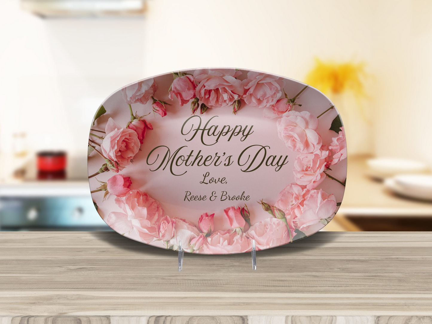 Floral Mother's Day Personalized Platter - Gift for Mom Grandmother Nana, First Mother's Day