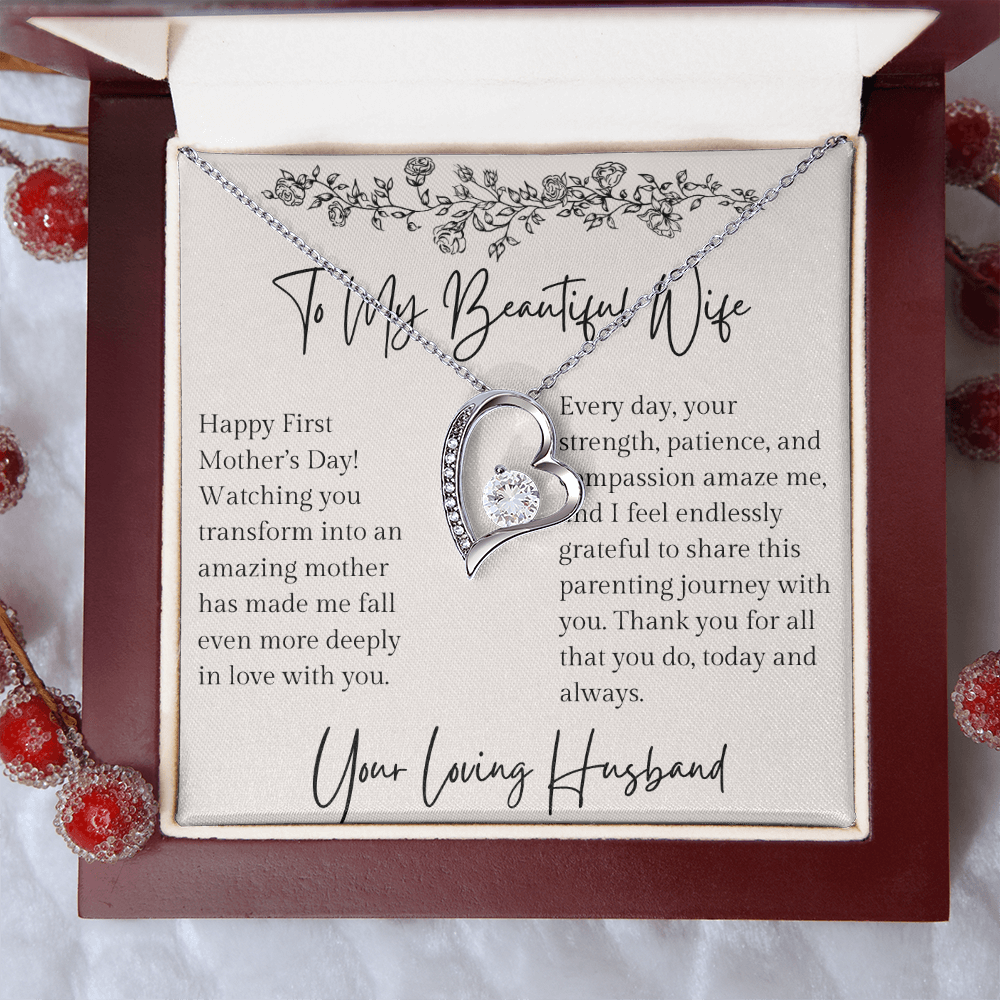 First Mother's Day Gift For New Mom From Husband Pendant Necklace