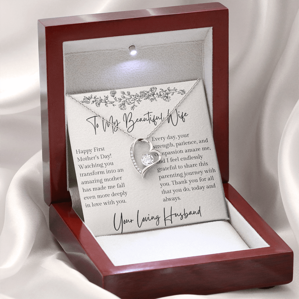 First Mother's Day Gift For New Mom From Husband Pendant Necklace