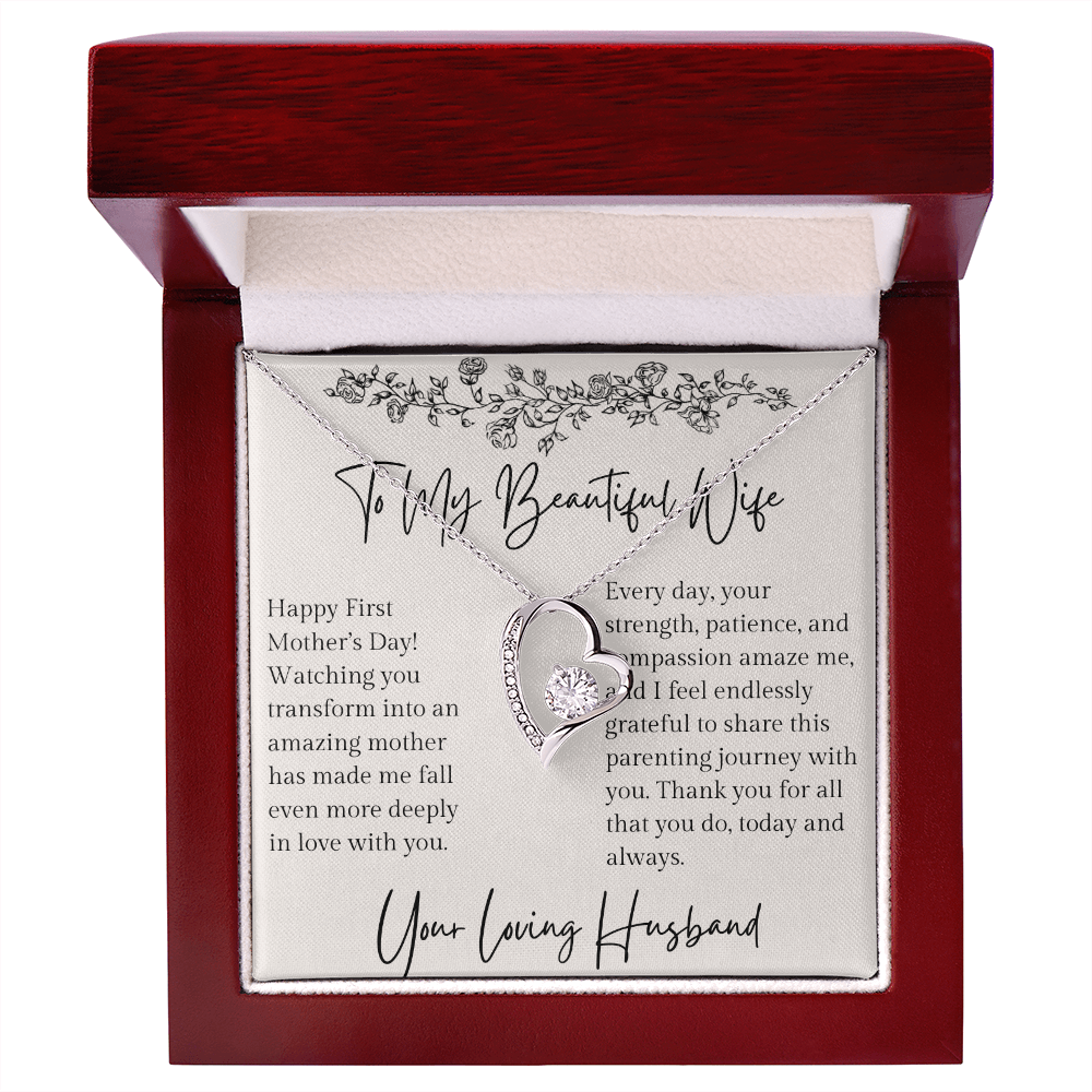First Mother's Day Gift For New Mom From Husband Pendant Necklace