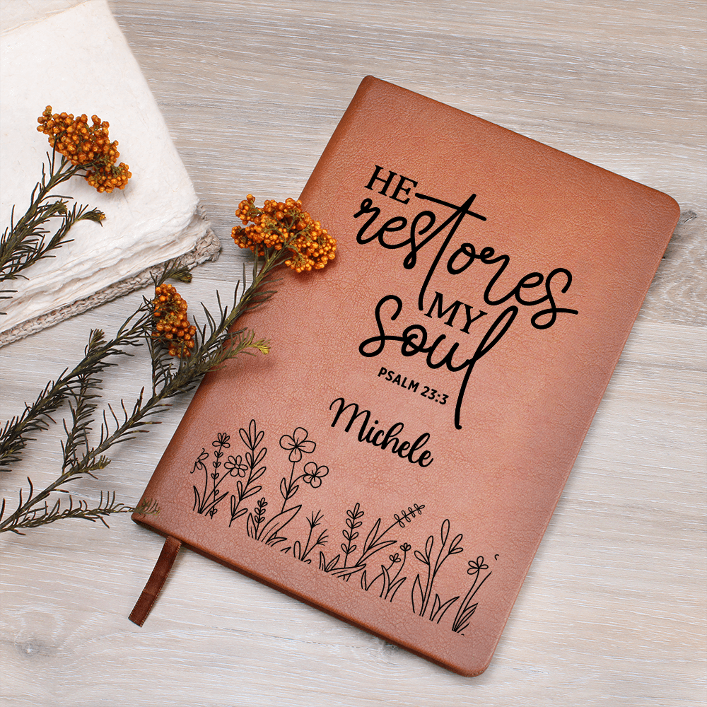 Personalized Leather Prayer Journal for Women | Church Notes & Sermon Notebook | Christian Gifts | Gratitude Journal