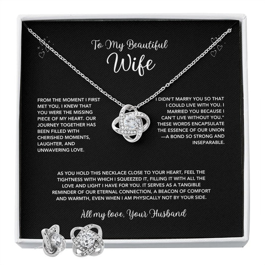 Wife Necklace Gifts From Husband, Wedding Anniversary Romantic Gifts For Wife Birthday Gifts From Husband, Necklaces For Wife From Husband To My Wife Necklaces And Earring Set For Wife Gifts