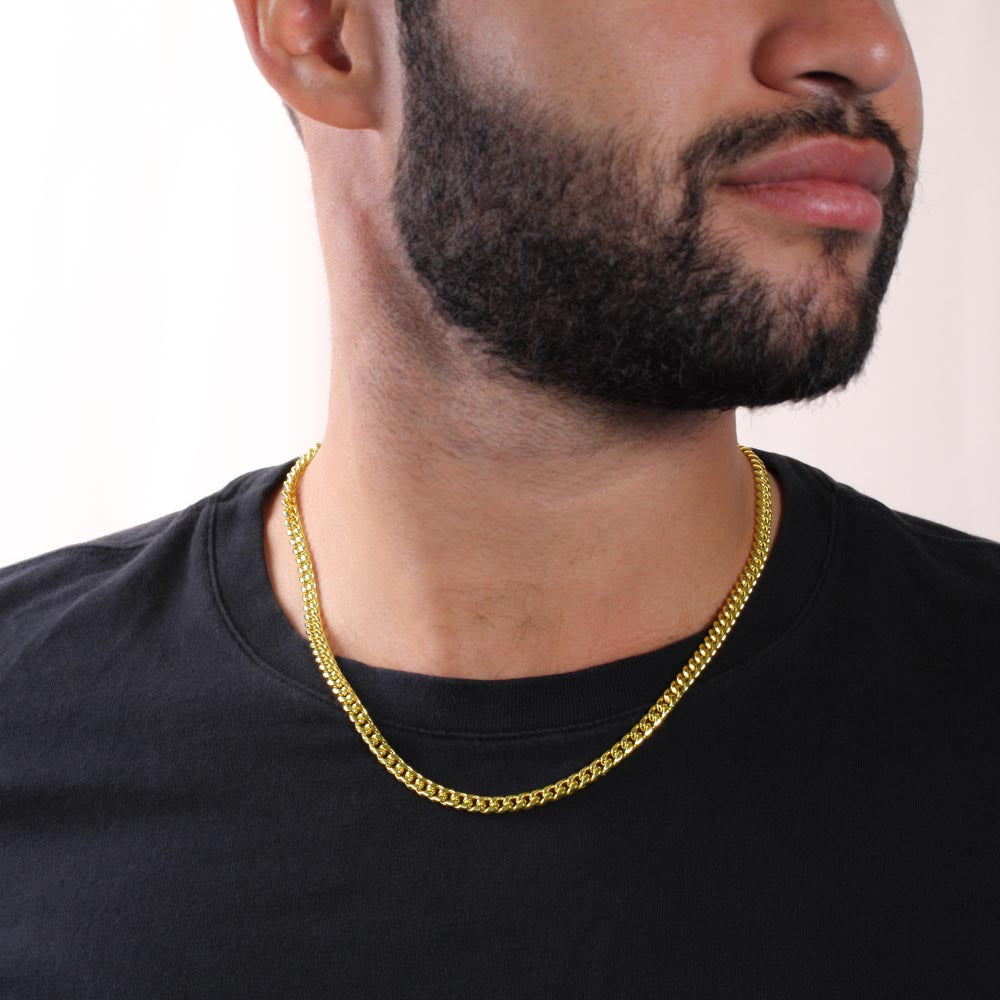 Gifts for Husband – Cuban Link Chain Necklace with Message Card | Christmas, Anniversary, or Birthday, Valentine's Day Present for Him
