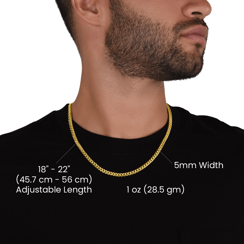 Gifts for Husband – Cuban Link Chain Necklace with Message Card | Christmas, Anniversary, or Birthday, Valentine's Day Present for Him