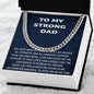 Men's Cuban Necklace Message Card, To My Strong Dad Gift from Daughter