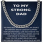 Men's Cuban Necklace Message Card, To My Strong Dad Gift from Daughter