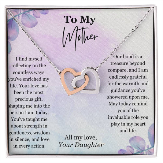 Mother Heart Necklace from Daughter Gift for Mother's Day