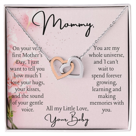 To My Mommy First Mother's Day,  Gift from Baby  Heart Pendant