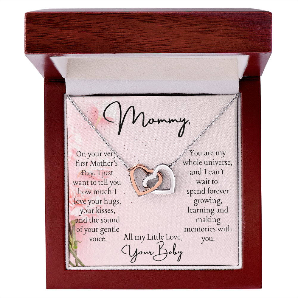 To My Mommy First Mother's Day, Gift from Baby Heart Pendant