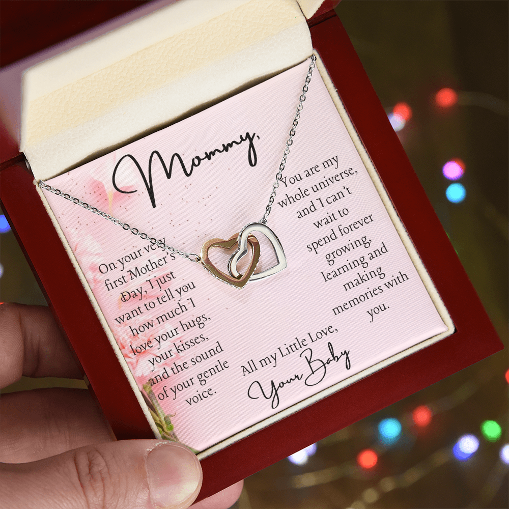 To My Mommy First Mother's Day, Gift from Baby Heart Pendant