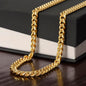 Men's Cuban Necklace Neck Chain, Adjustable Length, Gold Chain, Silver Chain - Mardonyx Jewelry 18k Yellow Gold Finish / Standard Box