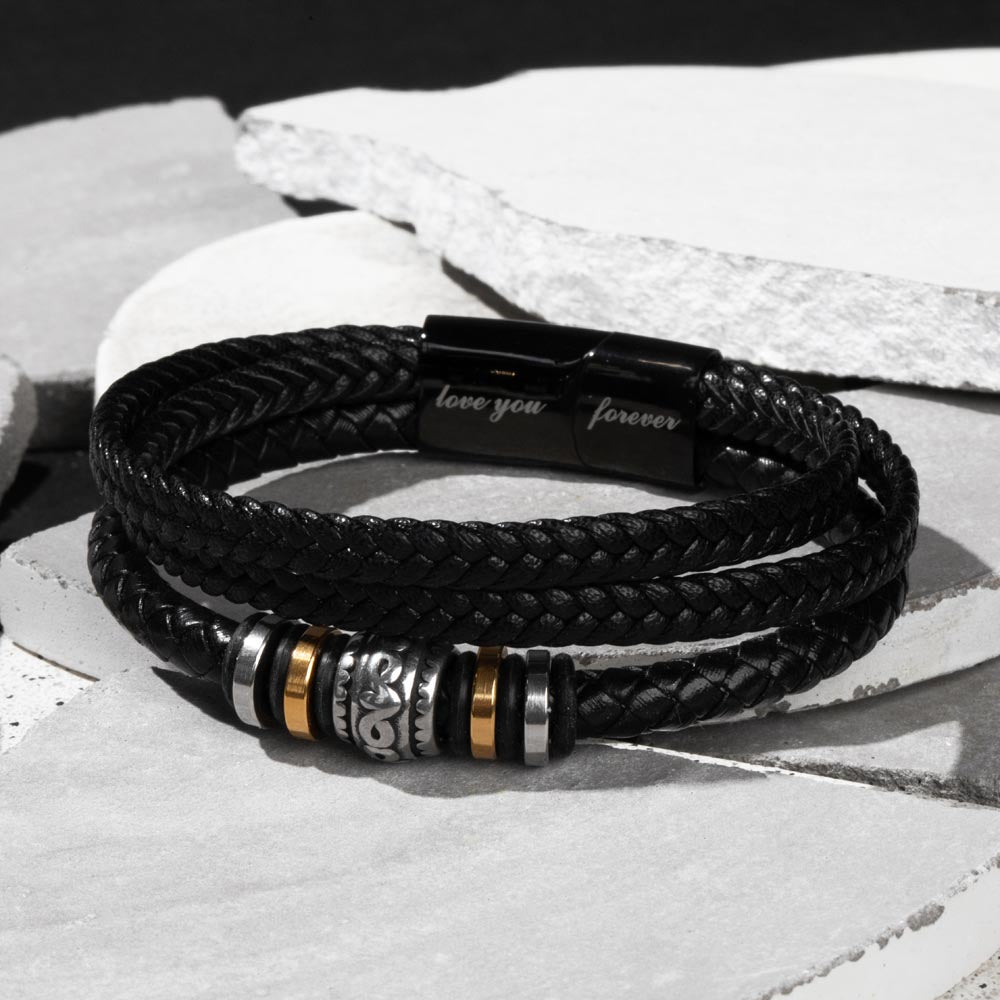 Gift for Dad - Men's Vegan Leather Bracelet