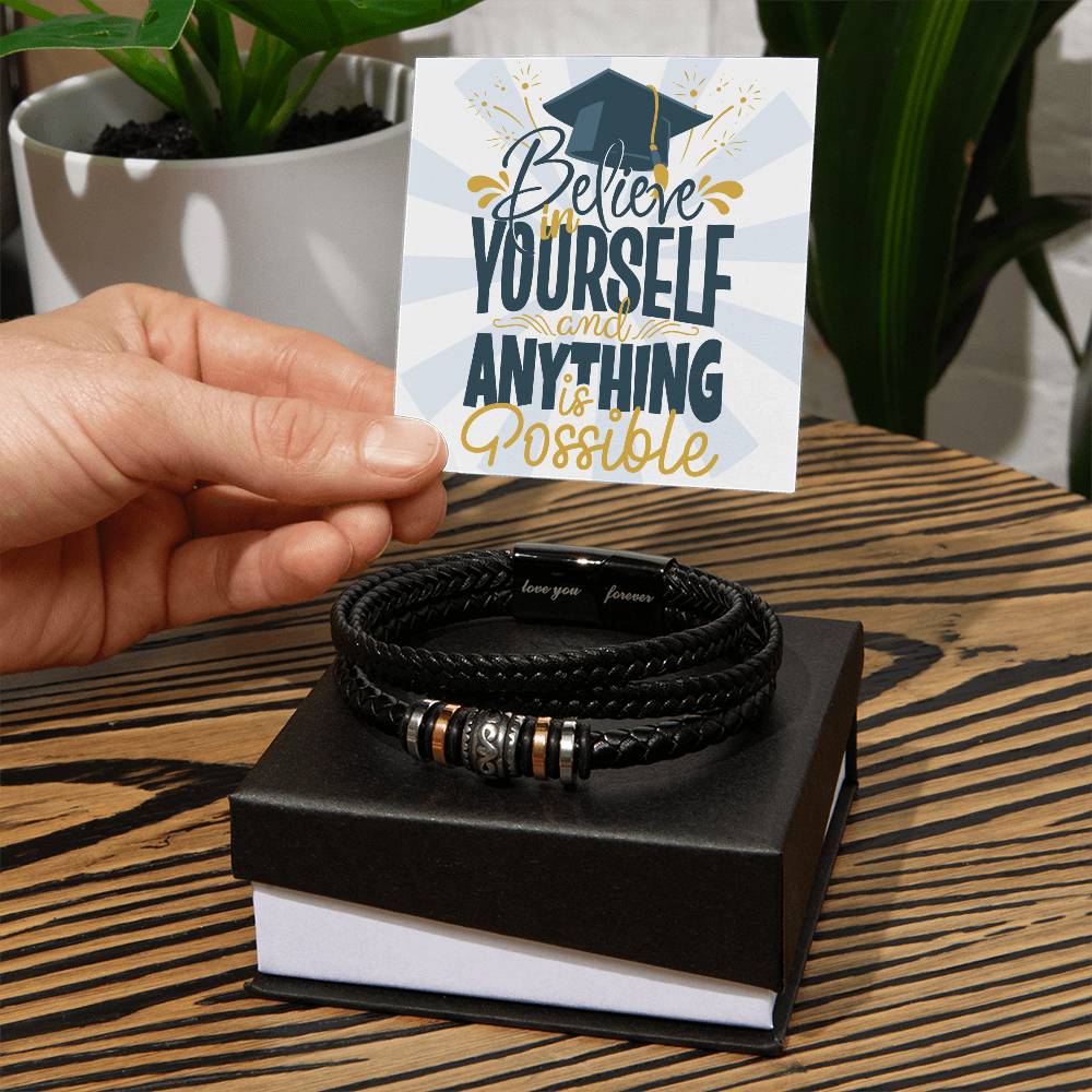 Men's Graduation Believe in Yourself and Anything is Possible Bracelet