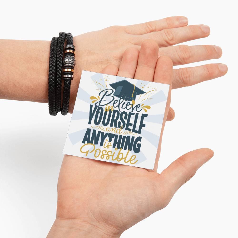 Men's Graduation Believe in Yourself and Anything is Possible Bracelet