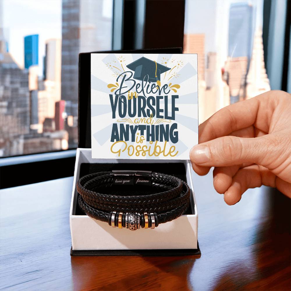 Men's Graduation Believe in Yourself and Anything is Possible Bracelet