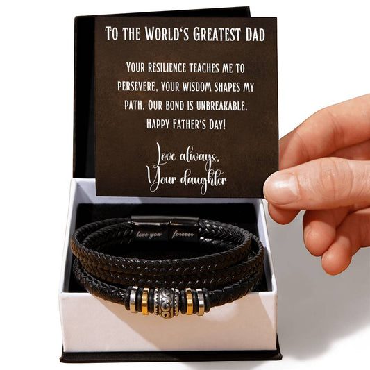 Father's Day Bracelet for Dad from Daughter - Mardonyx Jewelry Two Tone Box