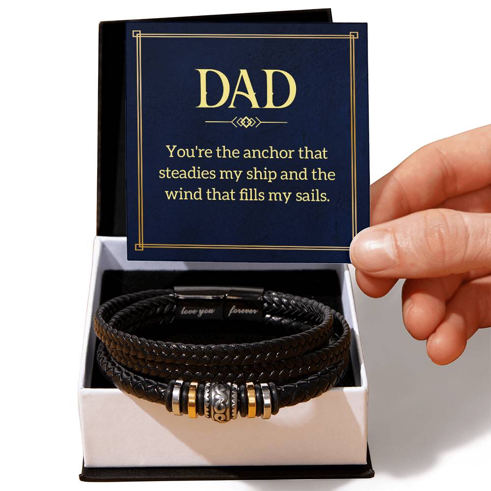 Gift for Dad - Men's Vegan Leather Bracelet