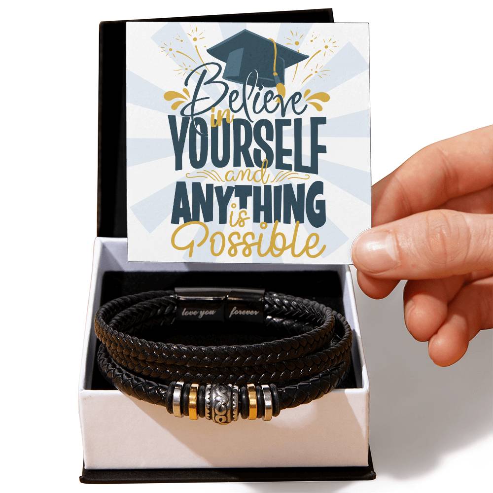 Men's Graduation Believe in Yourself and Anything is Possible Bracelet