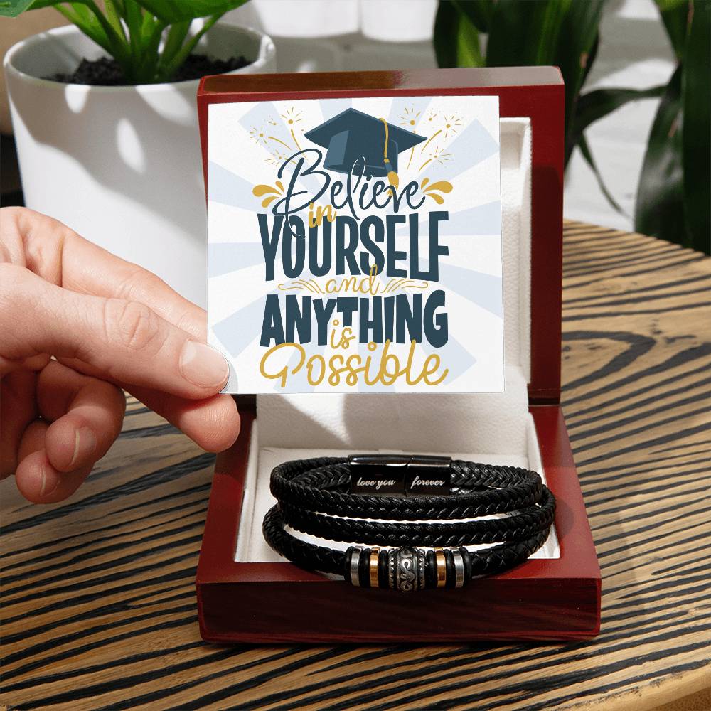 Men's Graduation Believe in Yourself and Anything is Possible Bracelet