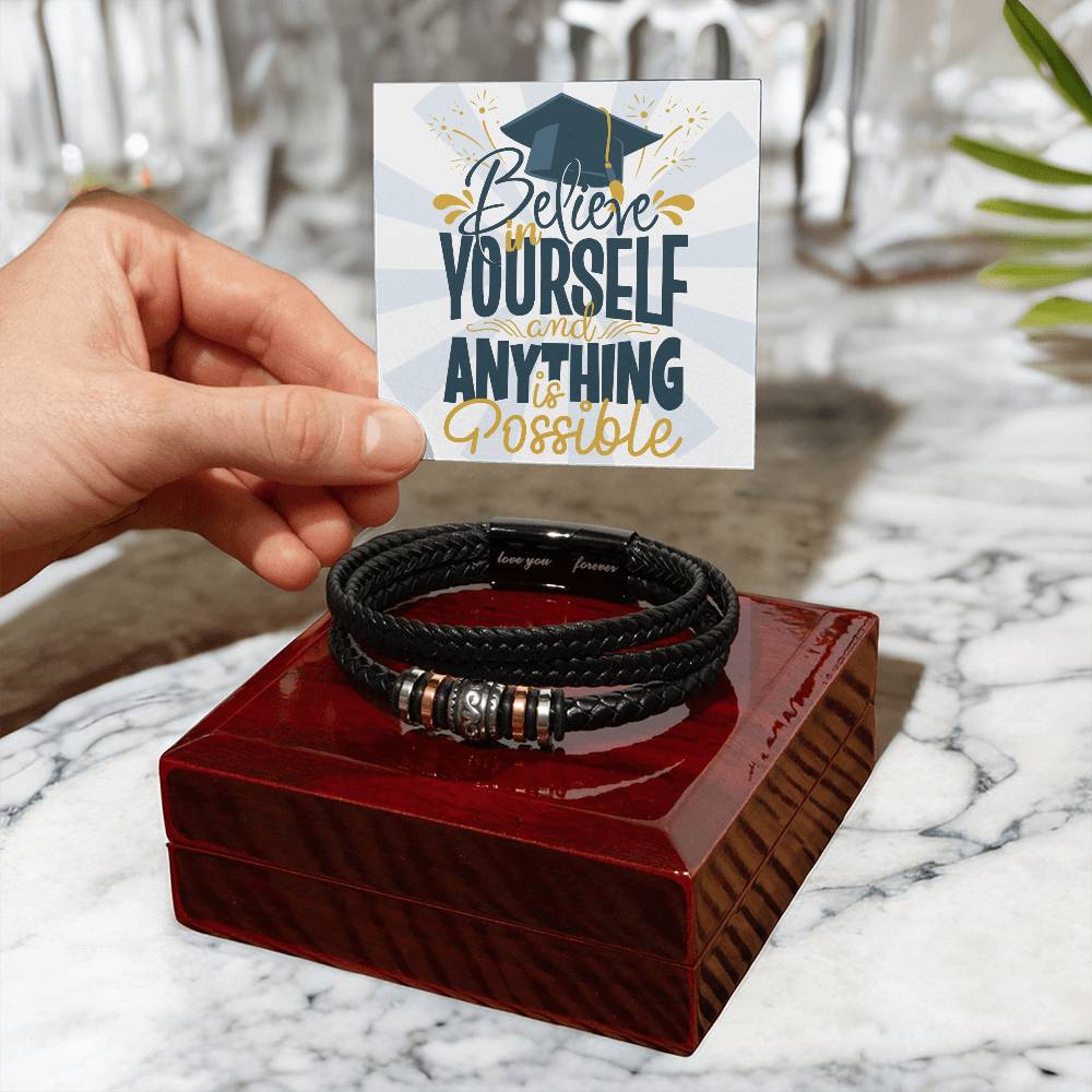 Men's Graduation Believe in Yourself and Anything is Possible Bracelet