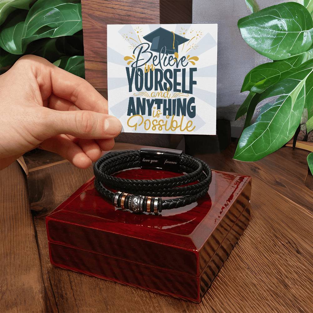 Men's Graduation Believe in Yourself and Anything is Possible Bracelet