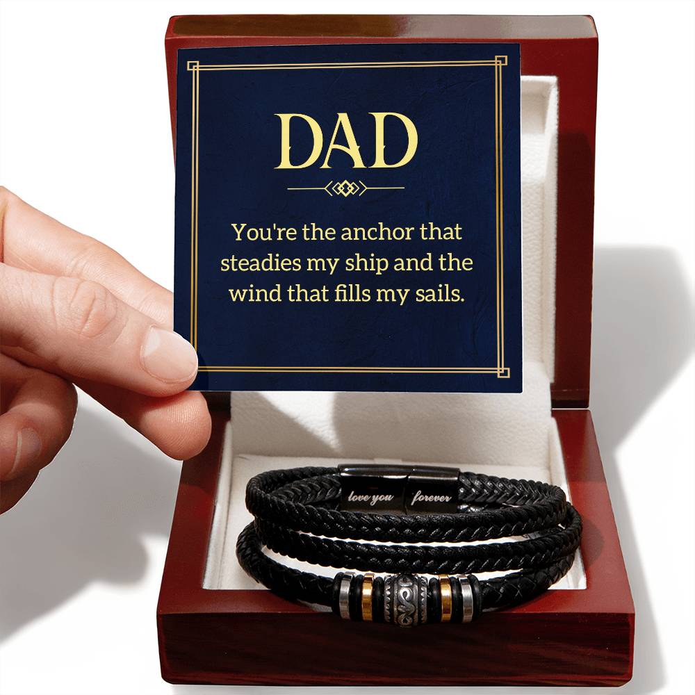 Gift for Dad - Men's Vegan Leather Bracelet