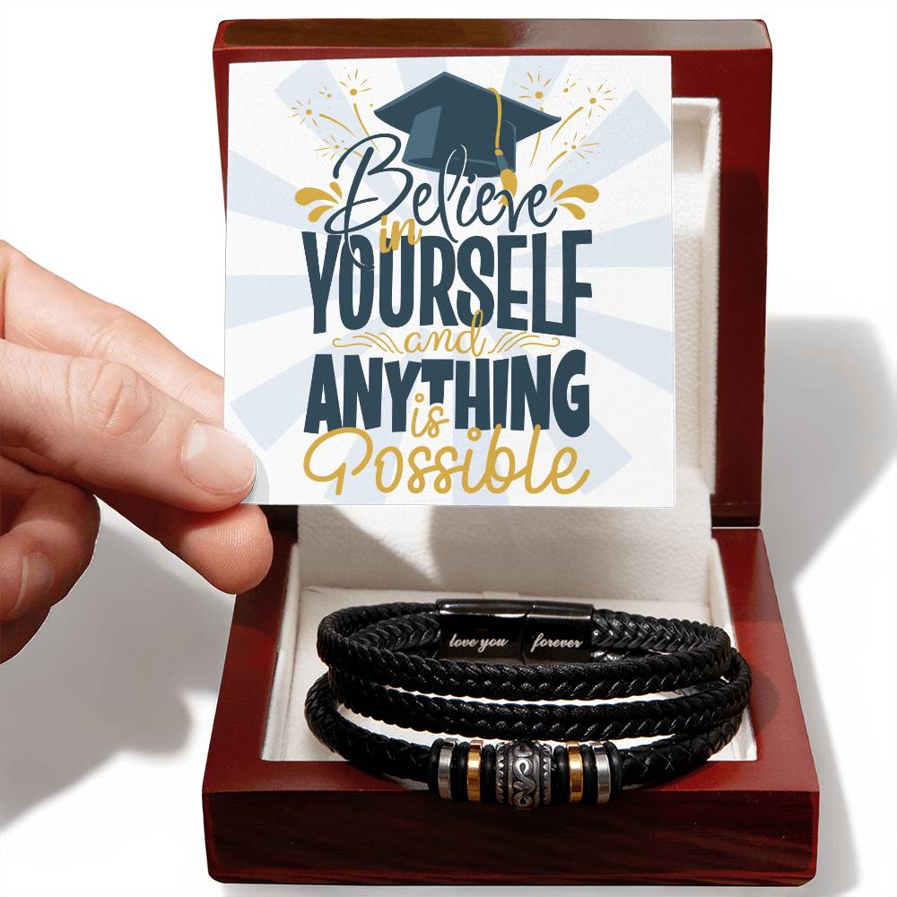 Men's Graduation Believe in Yourself and Anything is Possible Bracelet