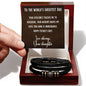 Father's Day Bracelet for Dad from Daughter - Mardonyx Jewelry Luxury Box w/LED