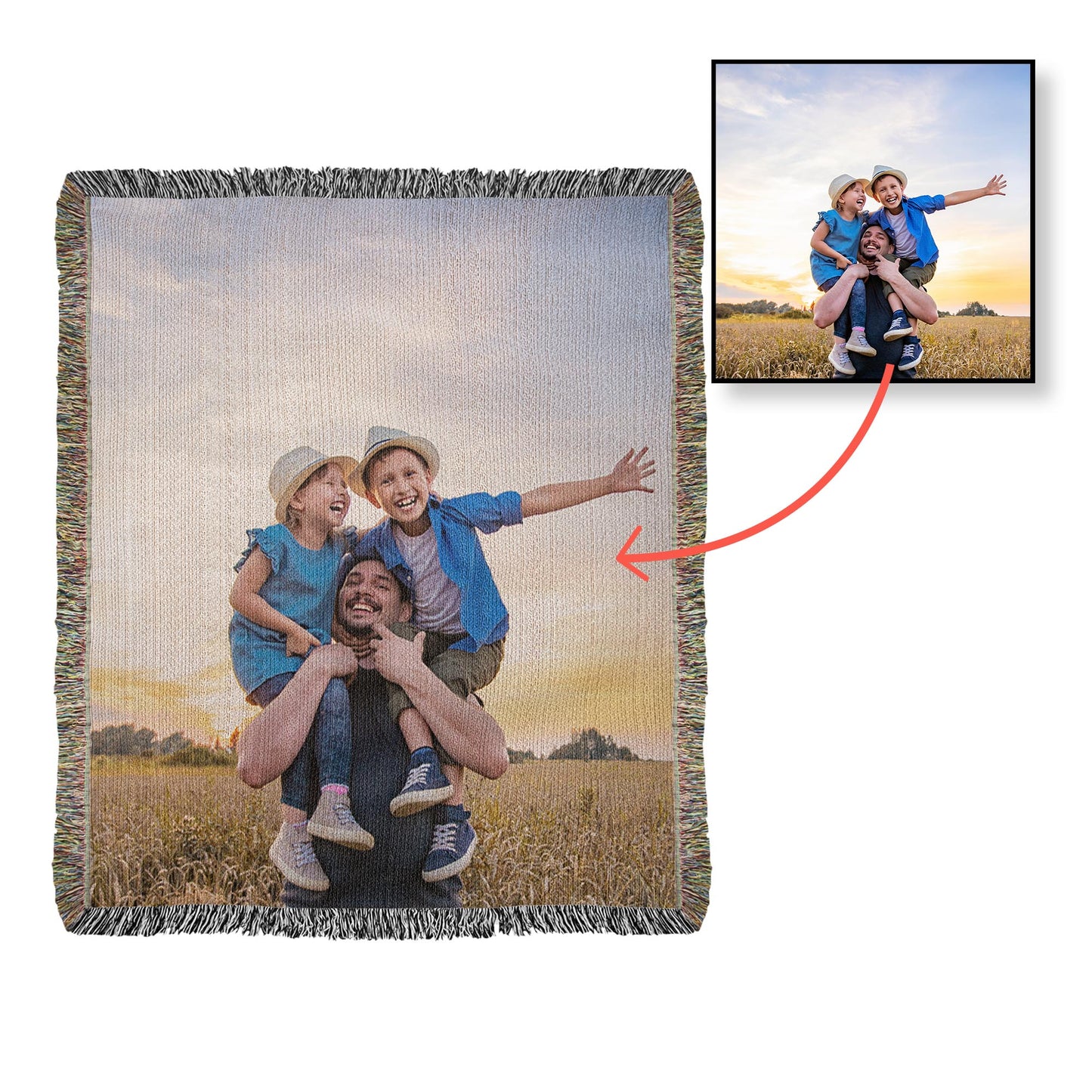 Personalized Photo Heirloom Woven Blanket