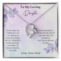 Daughter - Never Forget Love Necklace - Gift for Daughter from Dad - Mardonyx Jewelry 14k White Gold Finish / Standard Box
