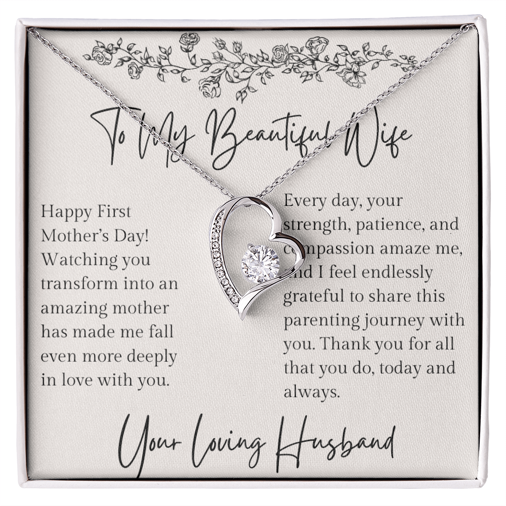 First Mother's Day Gift For New Mom From Husband Pendant Necklace