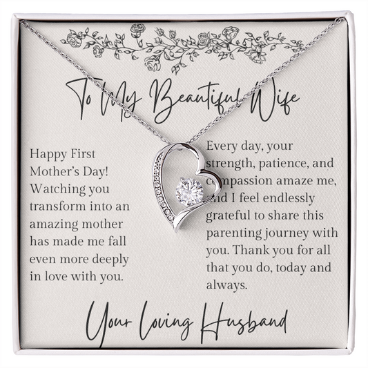 First Mother's Day Gift For New Mom From Husband Pendant Necklace