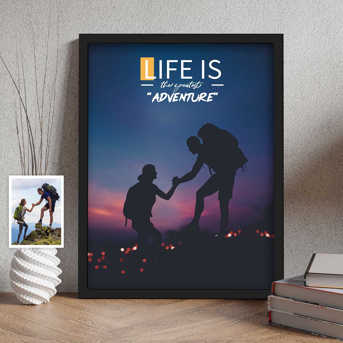 Couples Shadow Portrait - City Night - Mardonyx frames