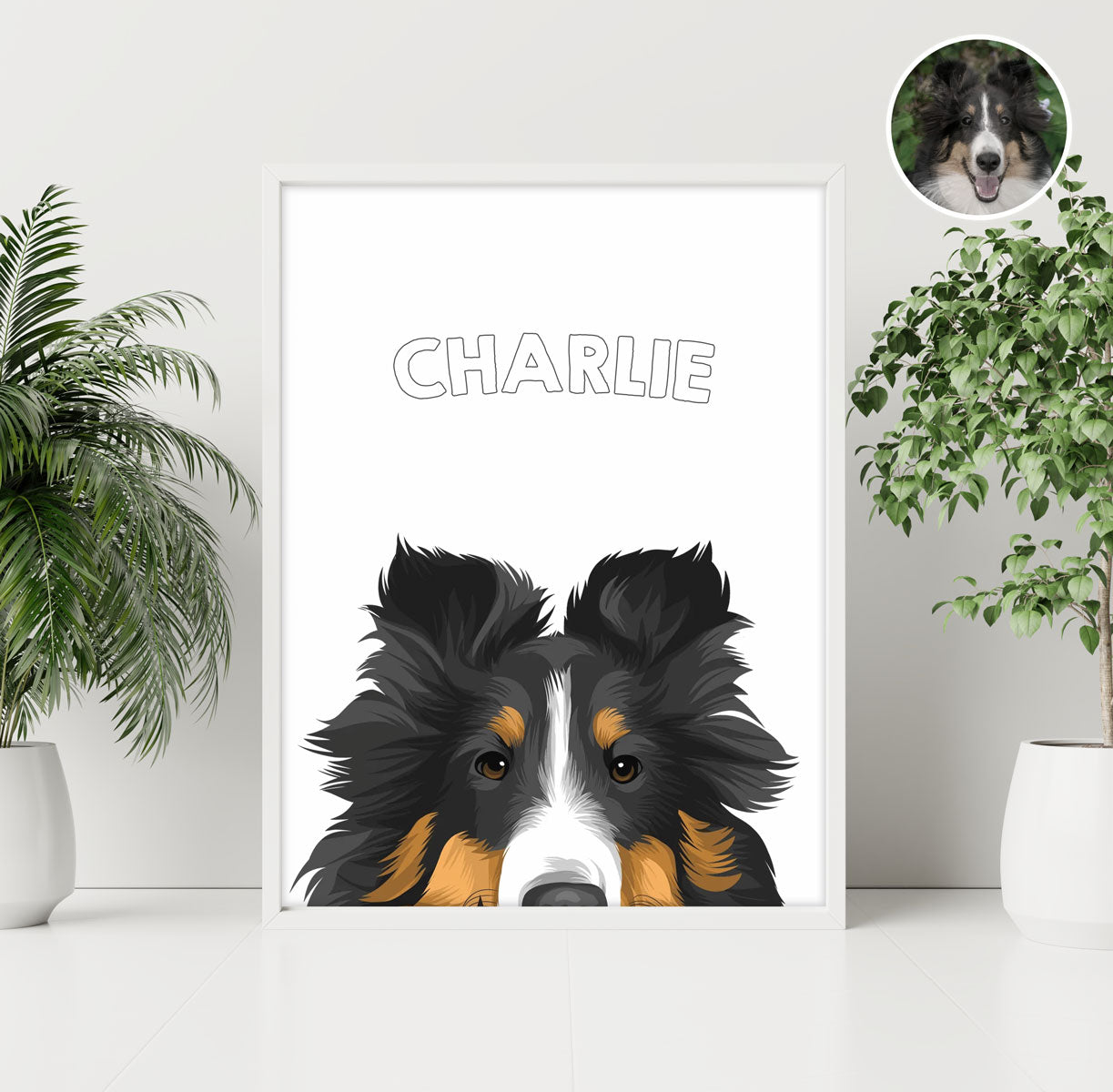 Custom Dog Peek Portraits Poster - Mardonyx frames