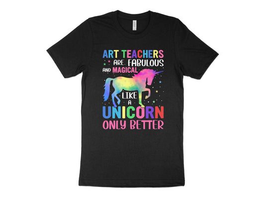 Art Teacher Unicorn T-Shirt, - Mardonyx T-Shirt XS / Black