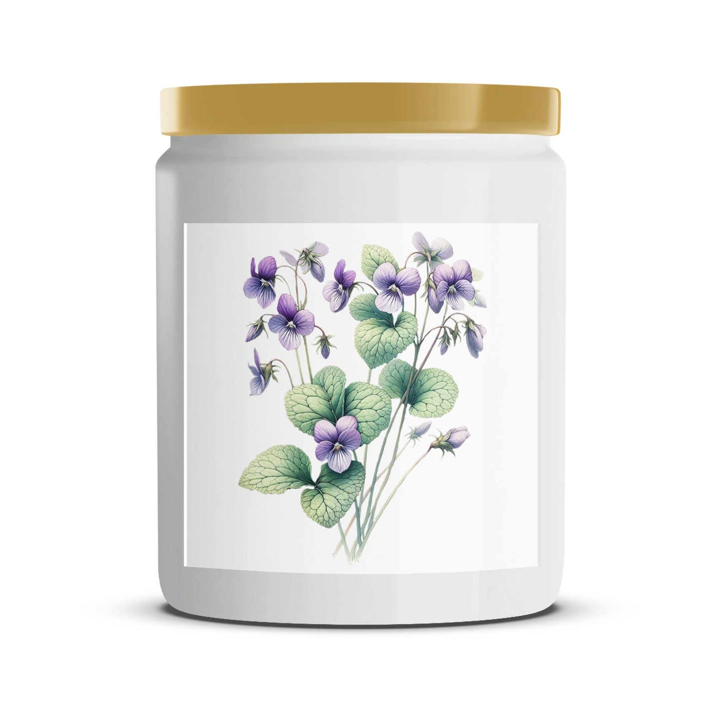 Botanical Violet Scented Candle, Floral Aromatherapy, Natural Soy Wax with Essential Oils, Relaxing Home Decor, Artistic Purple Violets - Mardonyx