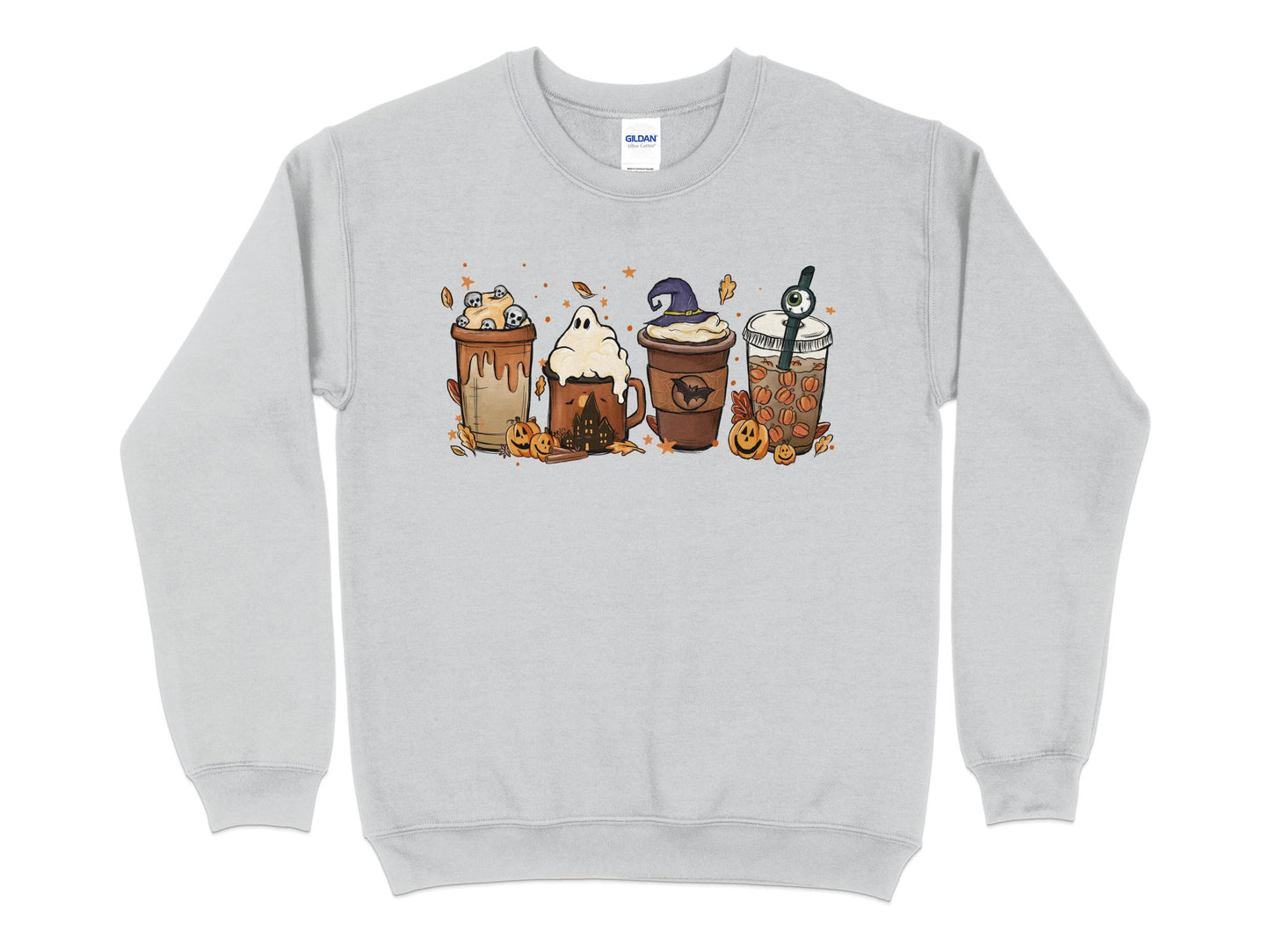 Halloween Pumpkin Spice Spooky Sweatshirt, Halloween Crew Neck - Mardonyx Sweatshirt S / Sport Grey