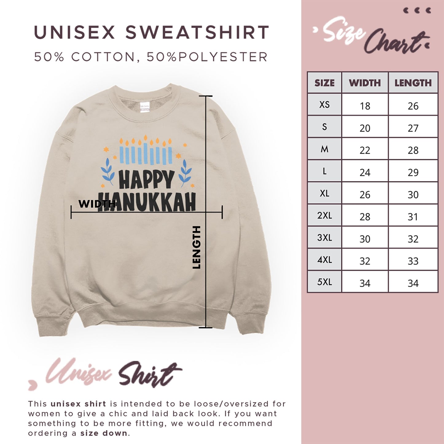 Hanukkah Sweatshirt, Happy Hanukkah - Mardonyx Sweatshirt