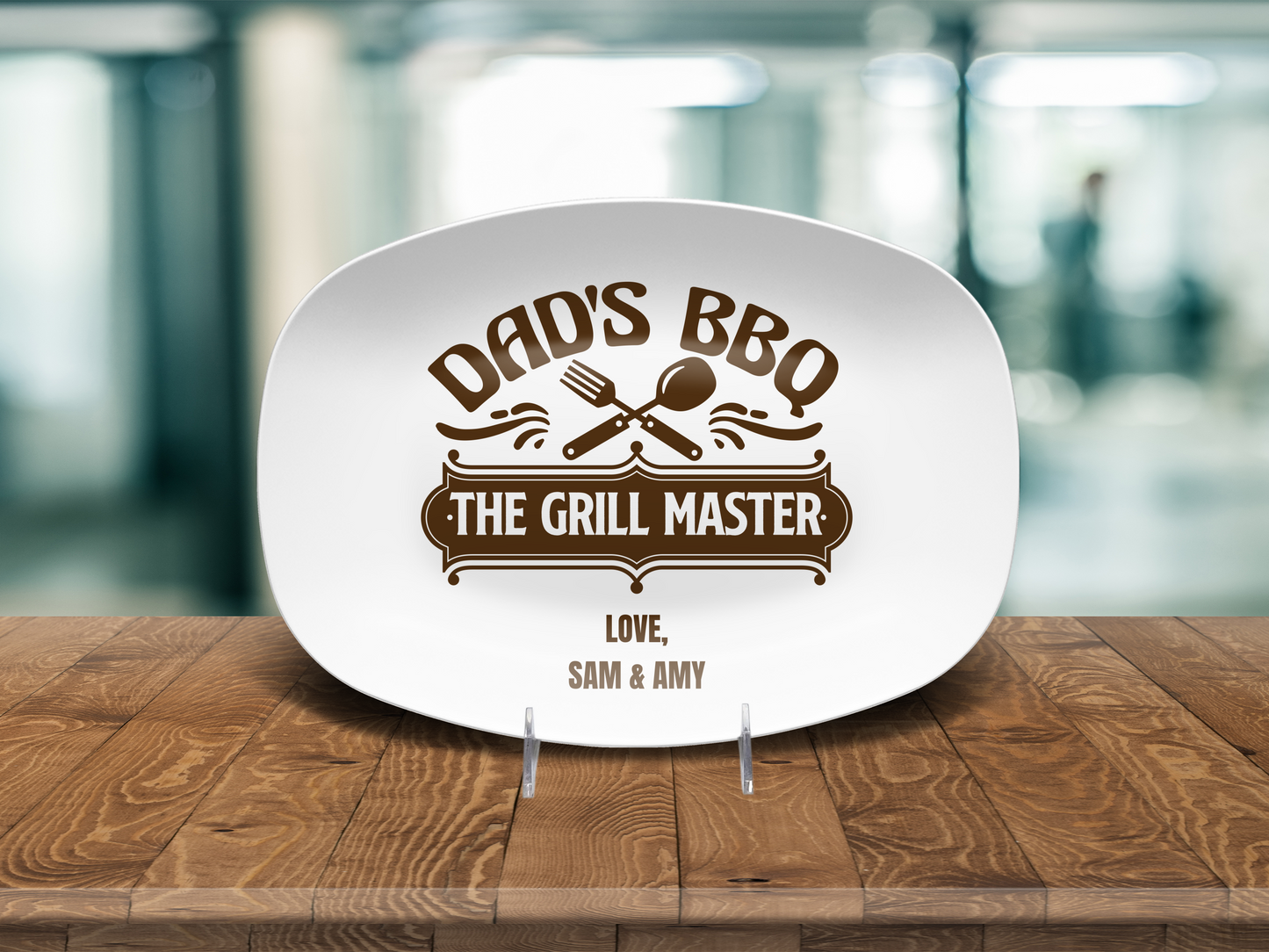 BBQ Grill Platter - Gift for Dad - Personalized Platter - Father's Day Platter
