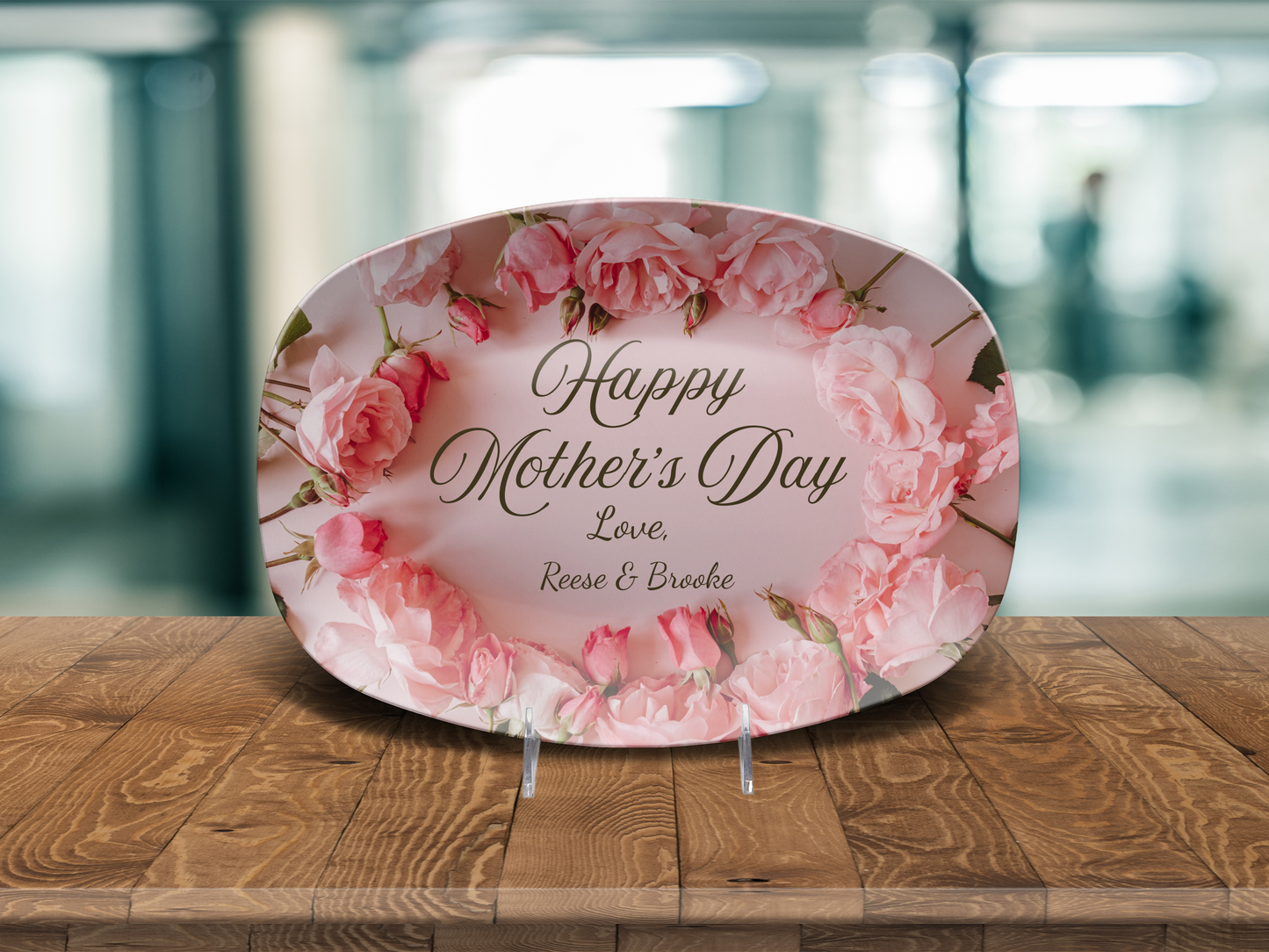 Floral Mother's Day Personalized Platter - Gift for Mom Grandmother Nana, First Mother's Day